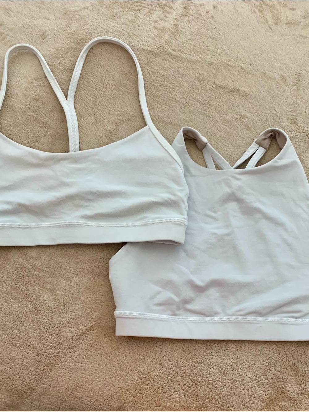 Women's White LULULEMON Seamless Sports Bras